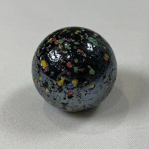Vintage Glass Shooter Marble Multi-Color Speckled Confetti Black Galaxy USED